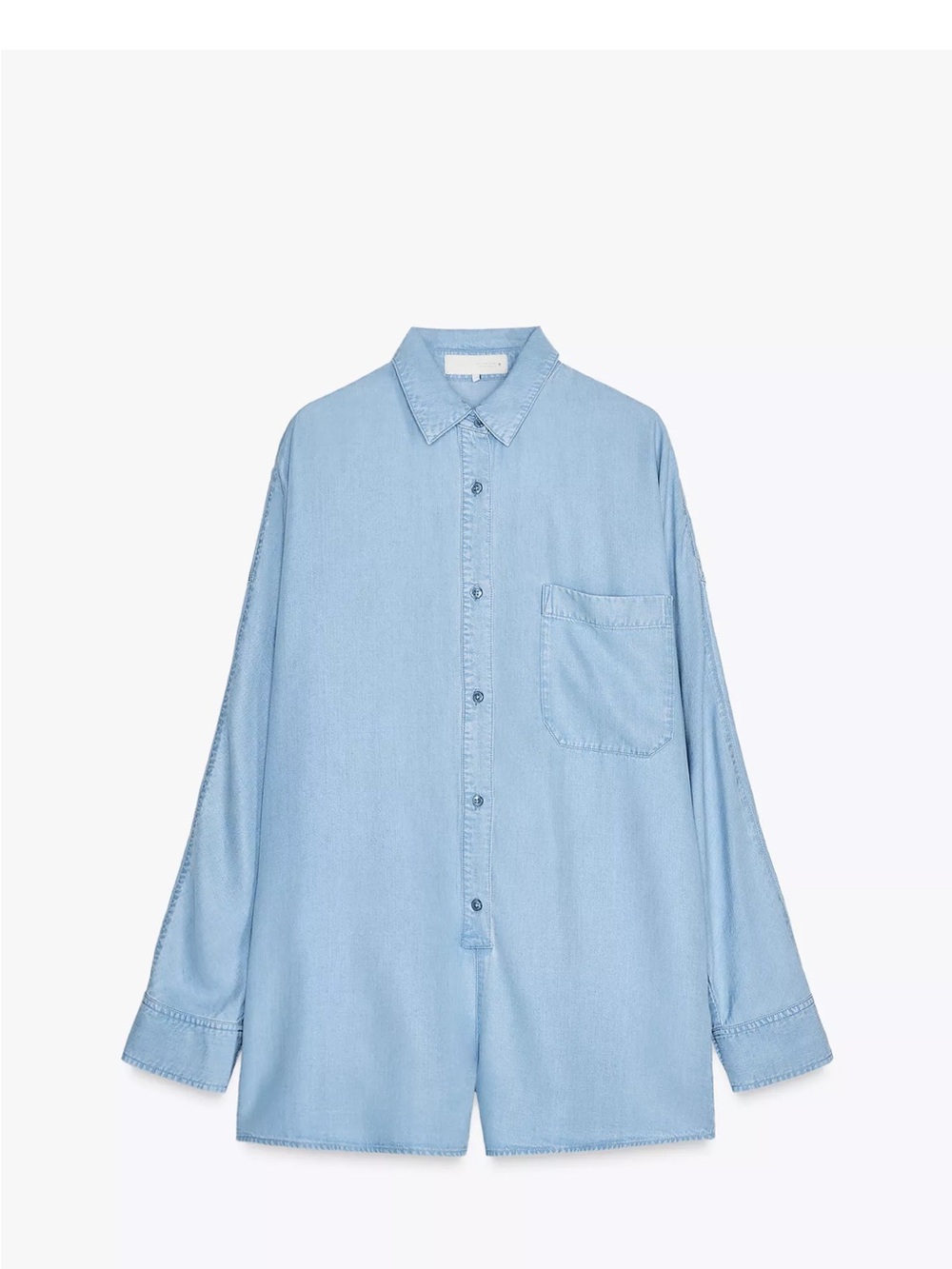 ZARA Light Blue Oversized Button-Up Shirt